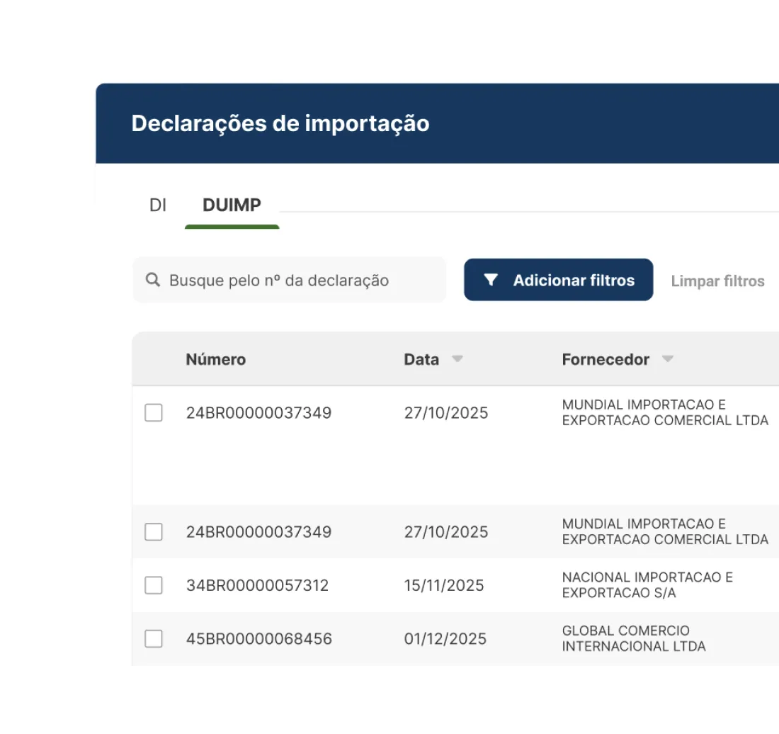 Emissor de NF de Importação